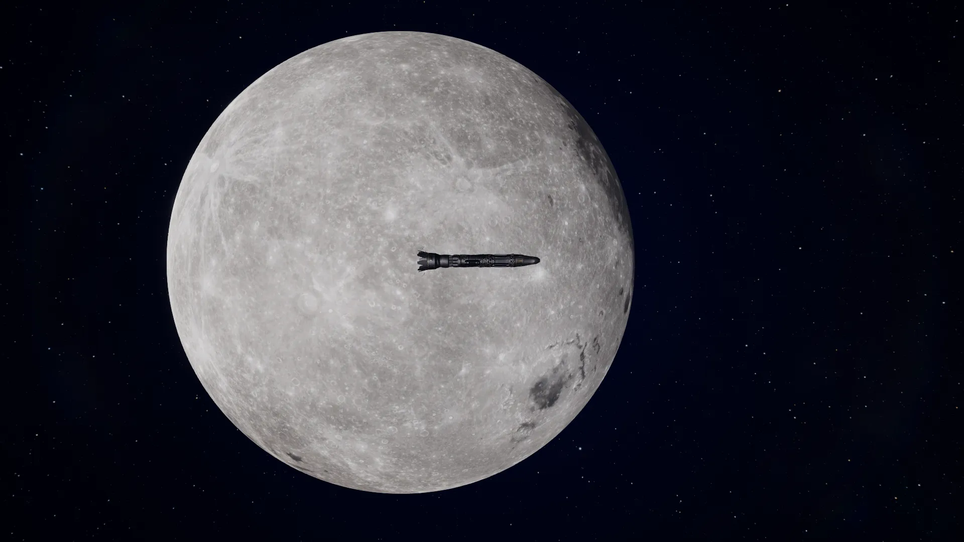 A Spaceship around the orbit of the Moon